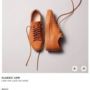 Beautiful. one of a kind. 1/100 FEIT Classic Low Tan Leather Sneakers. No flaws